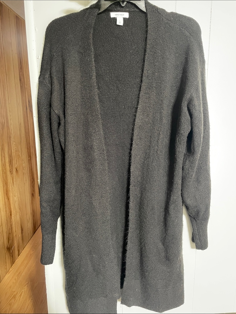 Nine West Dark Charcoal Open-Front Women's Cardigan